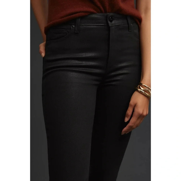 Anthropologie Paige Cindy  Mid Rise Coated Straight Leg Jean 34 - Picture 7 of 7